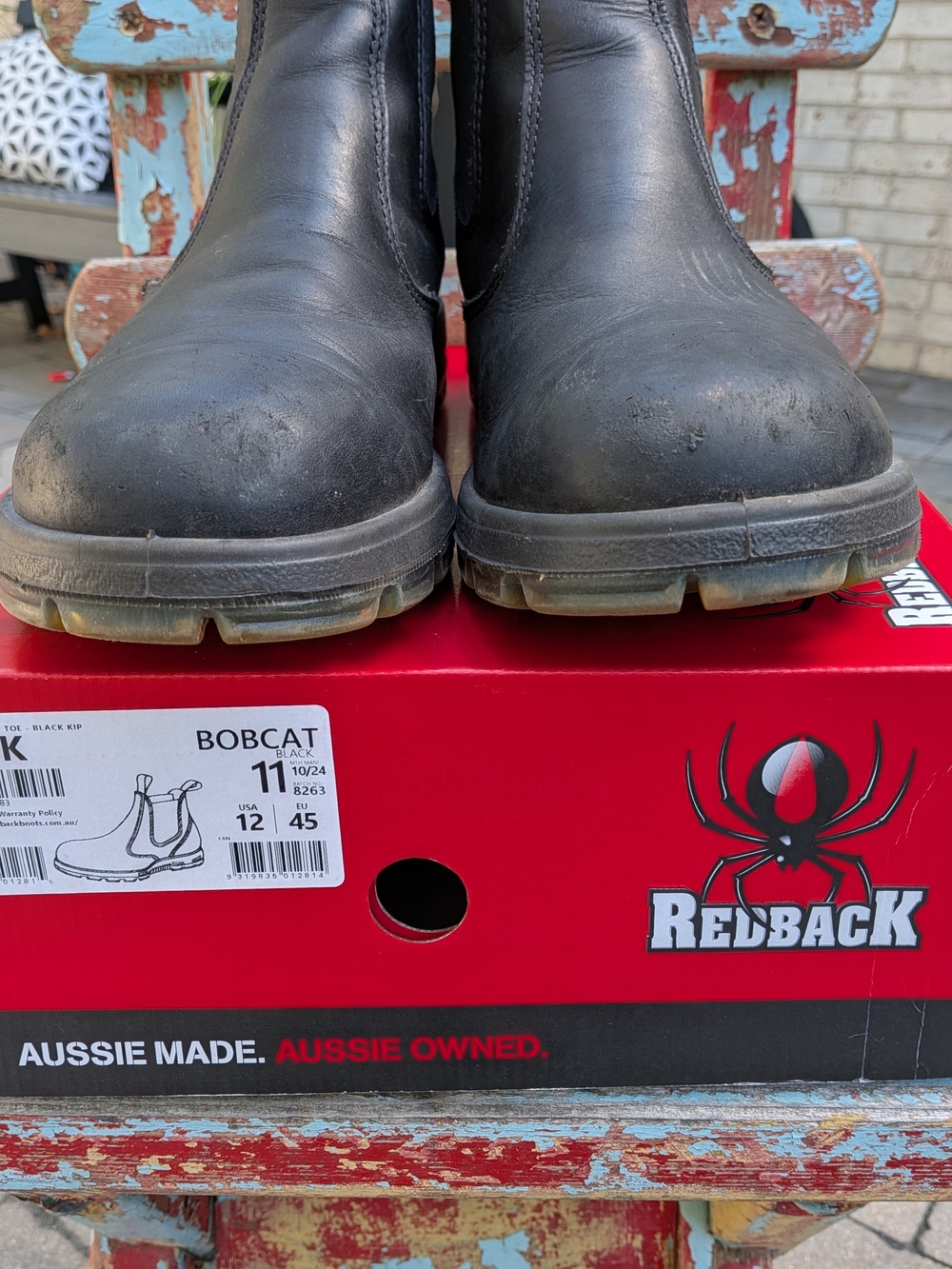 Redback Bobcat Black Leather Chelsea  Boots - Men